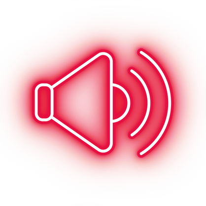 Neon red sound icon